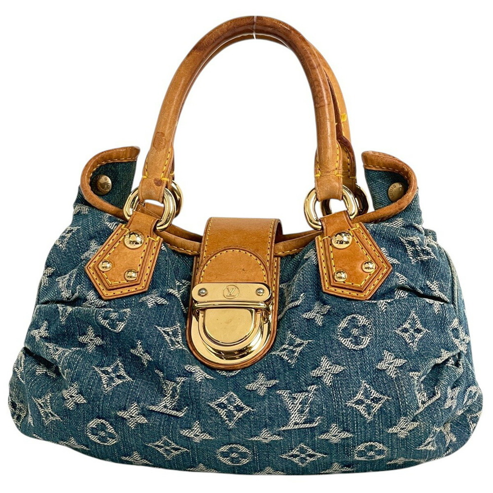 Louis Vuitton Pleaty Handbag Monogram Denim Blue